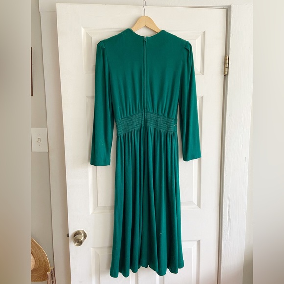Vintage Jessica Howard 80s does 40s Dress Emerald Green - Picture 4 of 7